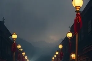 剧集专题主推海报：夜色港口与霓虹招牌的横版插画