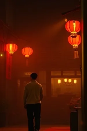 电影《第三扇窗》海报，院墙三扇窗与晾衣绳
